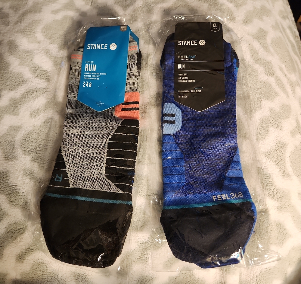 Stance Men's Running Socks - Black and Blue NWT (price is for both pairs)